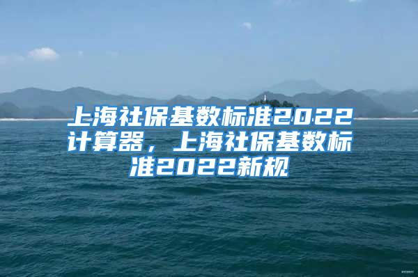 上海社保基数标准2022计算器，上海社保基数标准2022新规