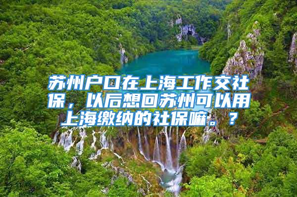 苏州户口在上海工作交社保，以后想回苏州可以用上海缴纳的社保嘛。？