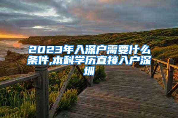 2023年入深户需要什么条件,本科学历直接入户深圳