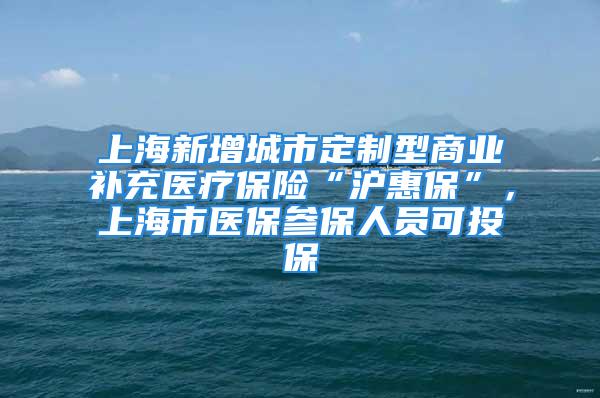 上海新增城市定制型商业补充医疗保险“沪惠保”，上海市医保参保人员可投保