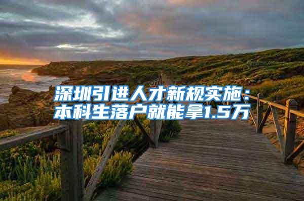 深圳引进人才新规实施：本科生落户就能拿1.5万