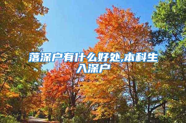 落深户有什么好处,本科生入深户