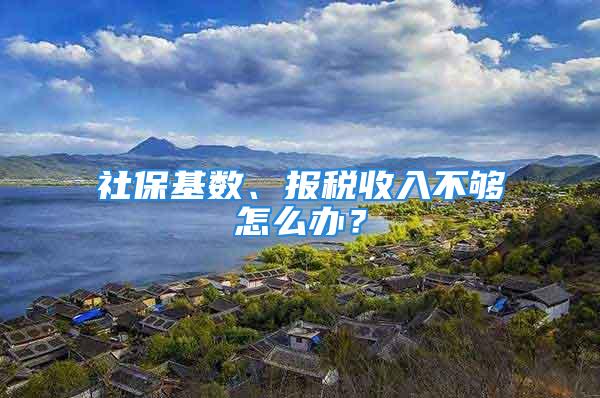 社保基数、报税收入不够怎么办？