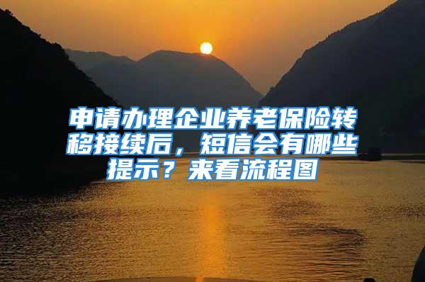 申请办理企业养老保险转移接续后，短信会有哪些提示？来看流程图