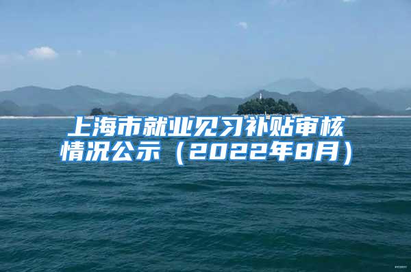 上海市就业见习补贴审核情况公示（2022年8月）