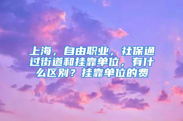 上海，自由职业，社保通过街道和挂靠单位，有什么区别？挂靠单位的费