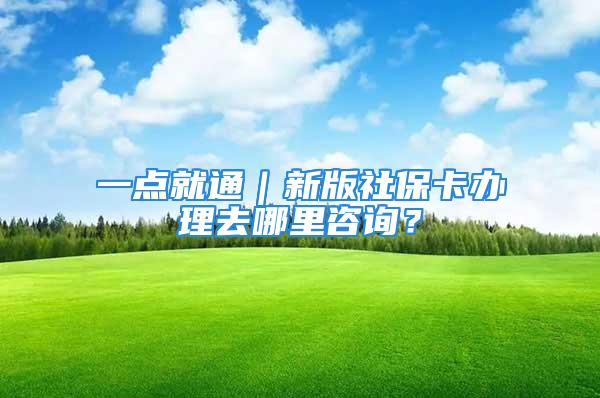 一点就通｜新版社保卡办理去哪里咨询？