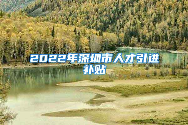 2022年深圳市人才引进补贴