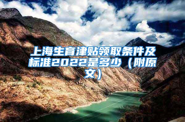 上海生育津贴领取条件及标准2022是多少（附原文）