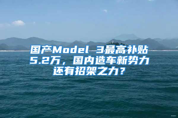 国产Model 3最高补贴5.2万，国内造车新势力还有招架之力？