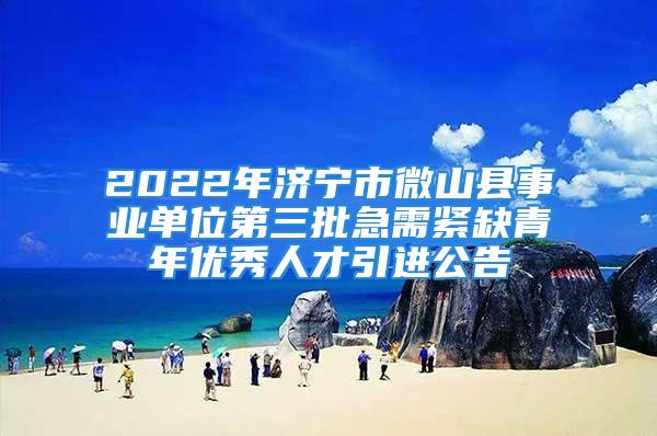 2022年济宁市微山县事业单位第三批急需紧缺青年优秀人才引进公告