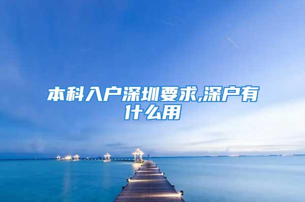 本科入户深圳要求,深户有什么用