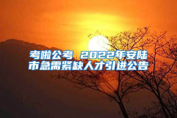 考啦公考 2022年安陆市急需紧缺人才引进公告