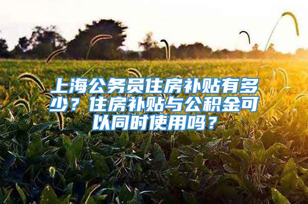 上海公务员住房补贴有多少？住房补贴与公积金可以同时使用吗？