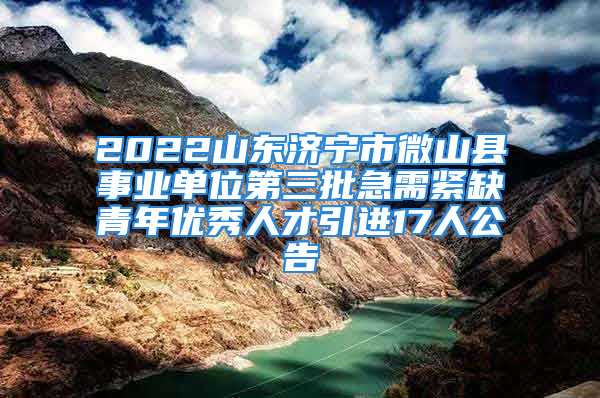 2022山东济宁市微山县事业单位第三批急需紧缺青年优秀人才引进17人公告