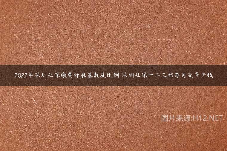 2022年深圳社保缴费标准基数及比例 深圳社保一二三档每月交多少钱