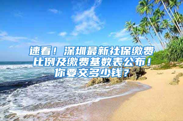 速看！深圳最新社保缴费比例及缴费基数表公布！你要交多少钱？