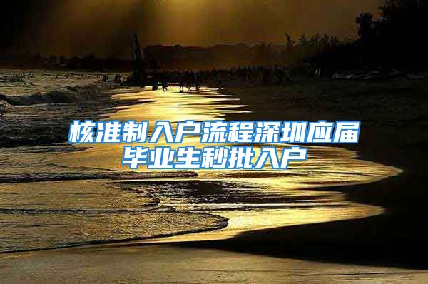 核准制入户流程深圳应届毕业生秒批入户