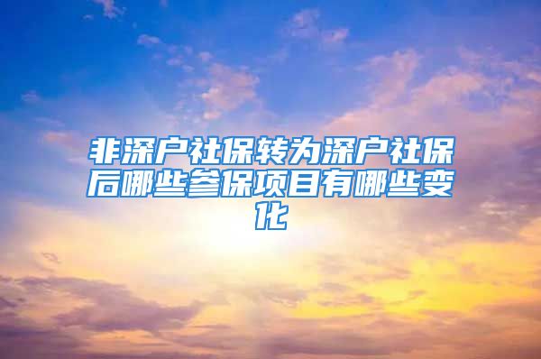 非深户社保转为深户社保后哪些参保项目有哪些变化