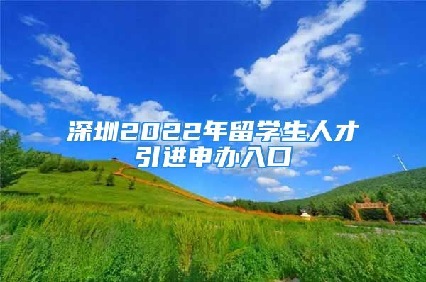 深圳2022年留学生人才引进申办入口