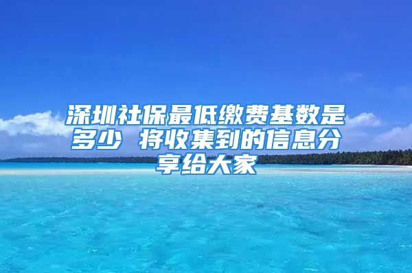 深圳社保最低缴费基数是多少 将收集到的信息分享给大家