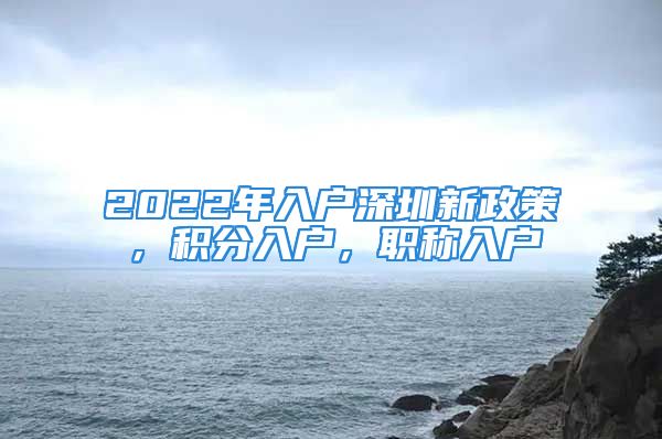 2022年入户深圳新政策，积分入户，职称入户