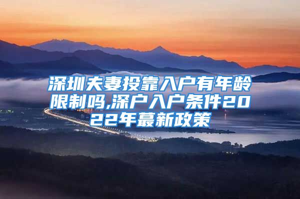 深圳夫妻投靠入户有年龄限制吗,深户入户条件2022年蕞新政策