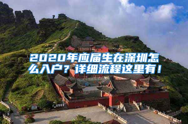 2020年应届生在深圳怎么入户？详细流程这里有！