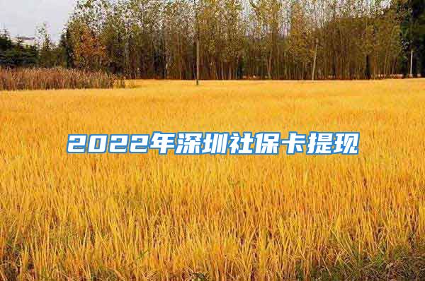 2022年深圳社保卡提现