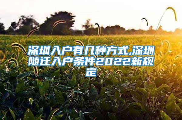 深圳入户有几种方式,深圳随迁入户条件2022新规定