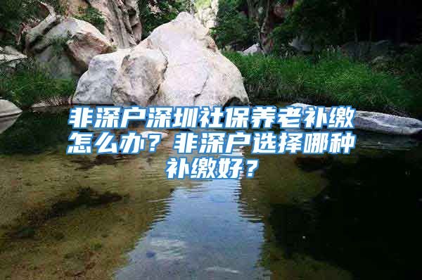 非深户深圳社保养老补缴怎么办？非深户选择哪种补缴好？