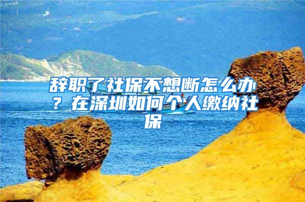 辞职了社保不想断怎么办？在深圳如何个人缴纳社保