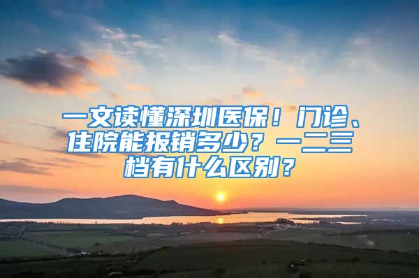 一文读懂深圳医保！门诊、住院能报销多少？一二三档有什么区别？