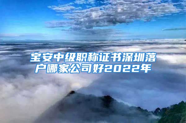 宝安中级职称证书深圳落户哪家公司好2022年