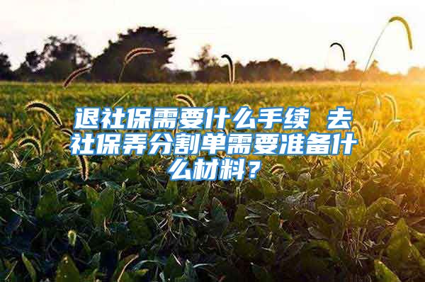 退社保需要什么手续 去社保弄分割单需要准备什么材料？