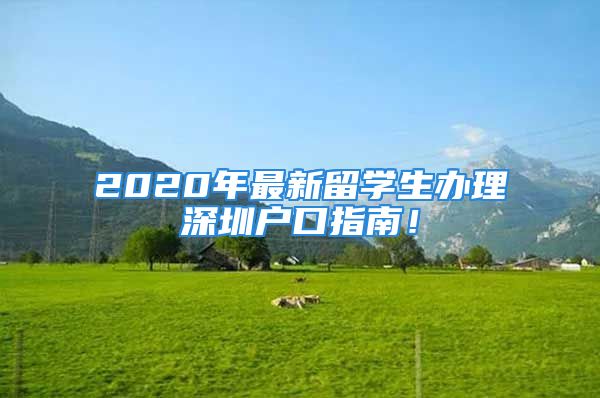 2020年最新留学生办理深圳户口指南！