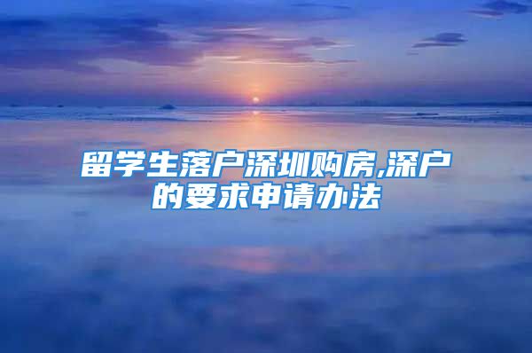 留学生落户深圳购房,深户的要求申请办法