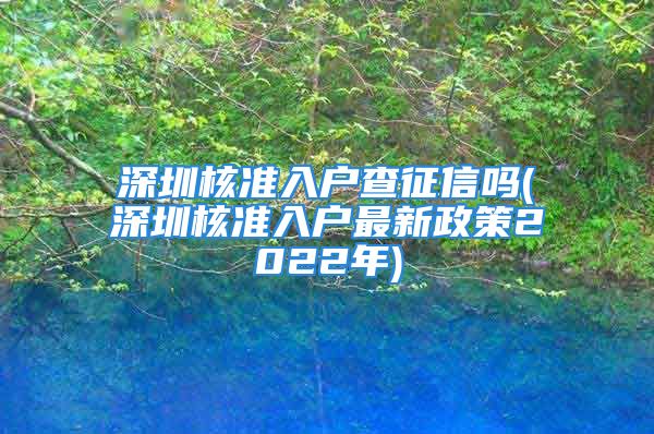 深圳核准入户查征信吗(深圳核准入户最新政策2022年)