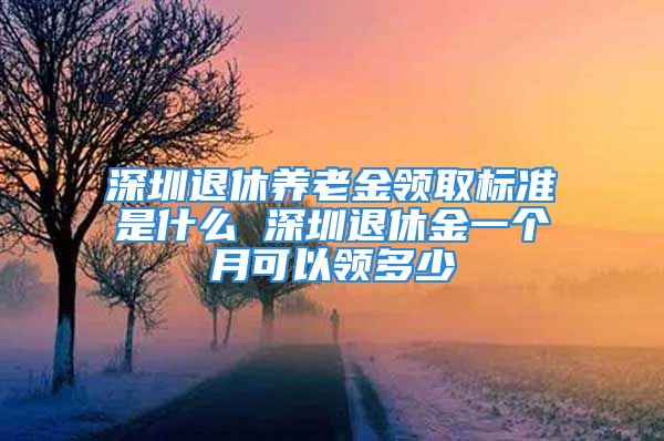 深圳退休养老金领取标准是什么 深圳退休金一个月可以领多少