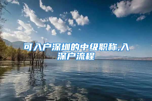 可入户深圳的中级职称,入深户流程