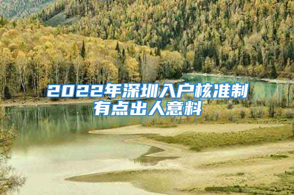 2022年深圳入户核准制有点出人意料