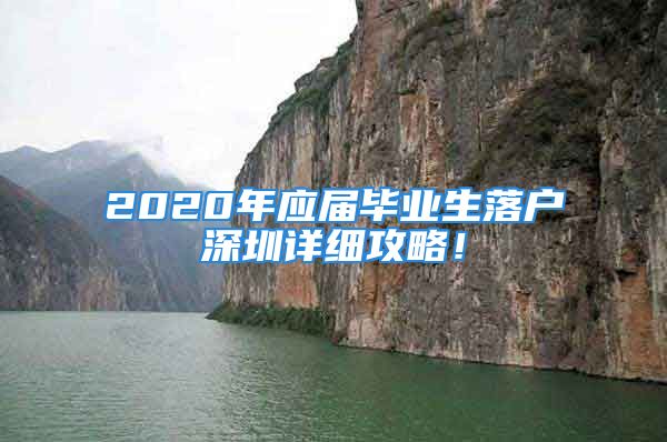 2020年应届毕业生落户深圳详细攻略！