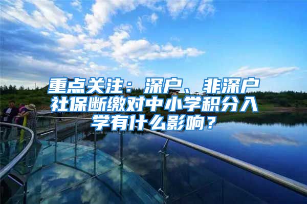 重点关注：深户、非深户社保断缴对中小学积分入学有什么影响？