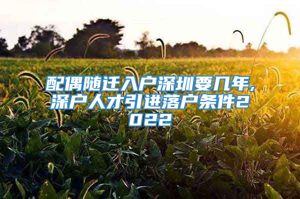 配偶随迁入户深圳要几年,深户人才引进落户条件2022