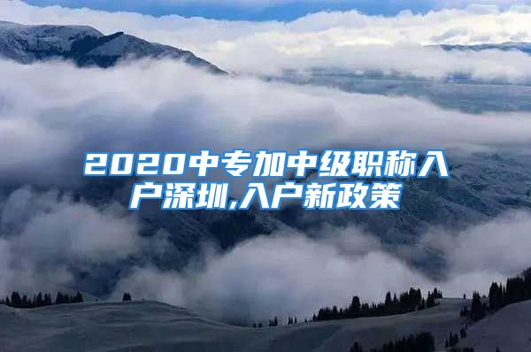 2020中专加中级职称入户深圳,入户新政策