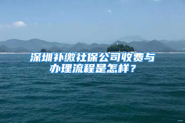 深圳补缴社保公司收费与办理流程是怎样？