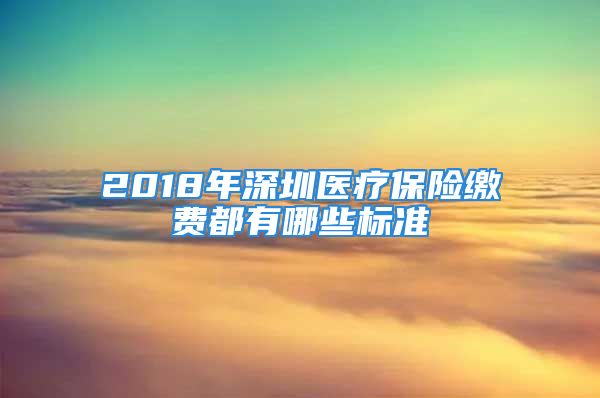 2018年深圳医疗保险缴费都有哪些标准