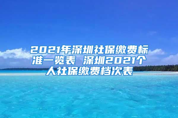 2021年深圳社保缴费标准一览表 深圳2021个人社保缴费档次表