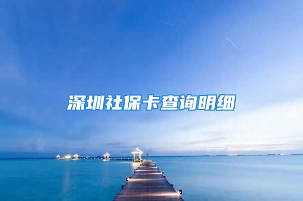 深圳社保卡查询明细