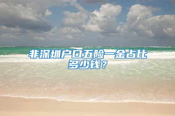 非深圳户口五险一金占比多少钱？